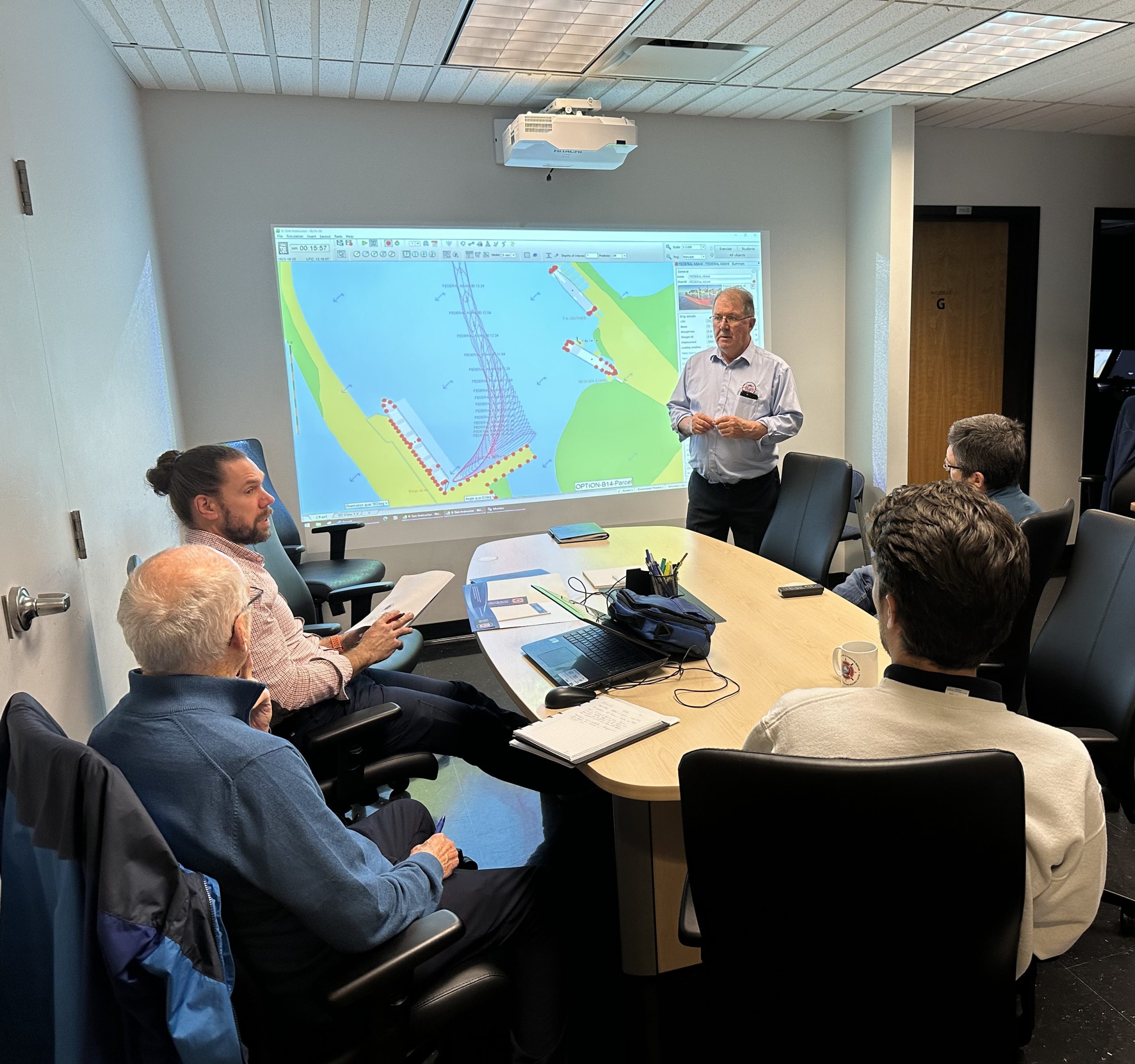 Simulations de manœuvres de navires dans le cadre du réaménagement des installations portuaires de Matane